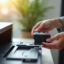 Insertion de cartouches Canon C570XL et C571XL dans une imprimante moderne