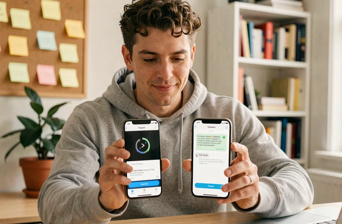 Développeur comparant des options d'authentification OTP et notification push pour la double authentification TBS