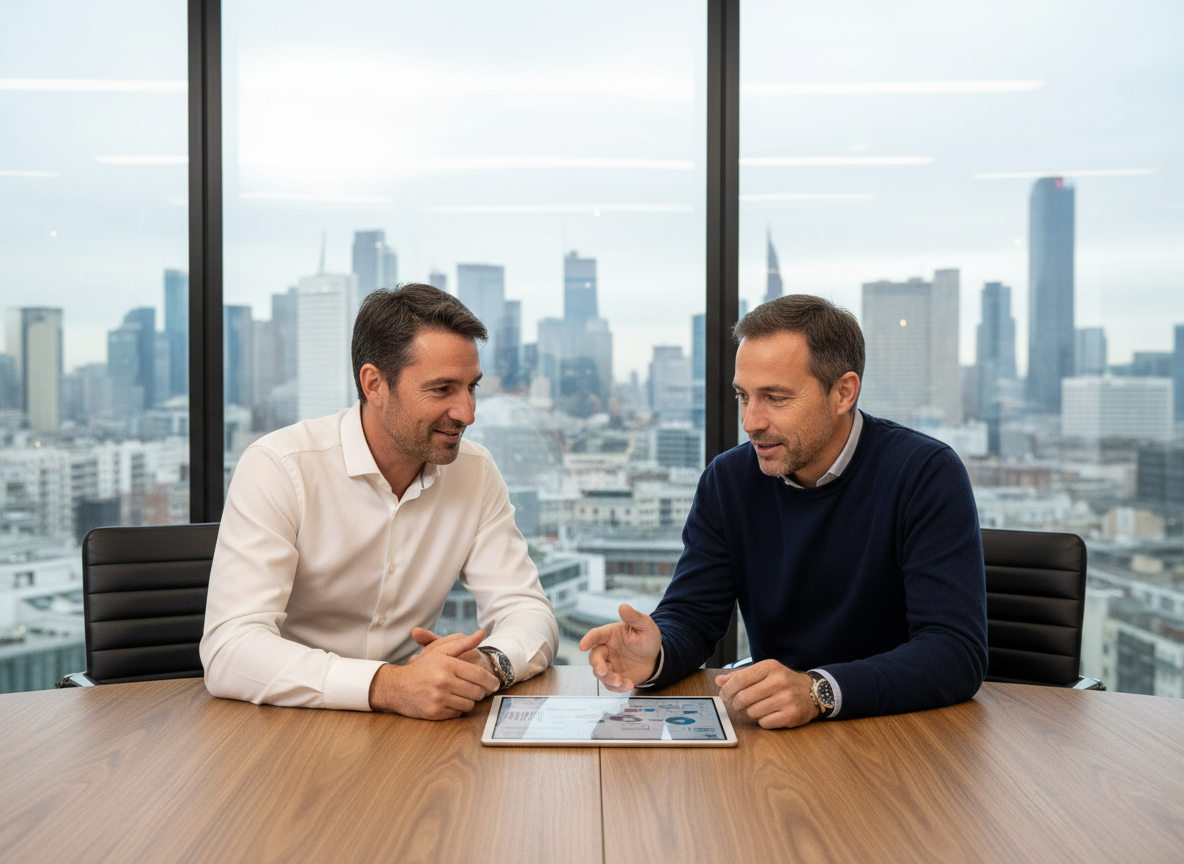 Deux hommes français discutant lors d