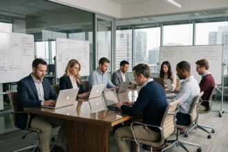 Groupe diversifie de professionnels en réunion d'affaires