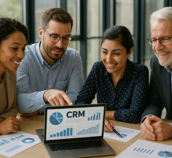 Groupe de professionnels discutant autour d'un bureau moderne