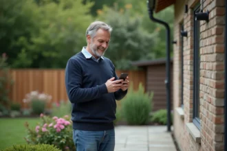 Caméra IP surveillant un jardin pour renforcer la sécurité domestique
