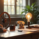 Tableau d'inventions emblématiques de l'histoire avec lumière naturelle